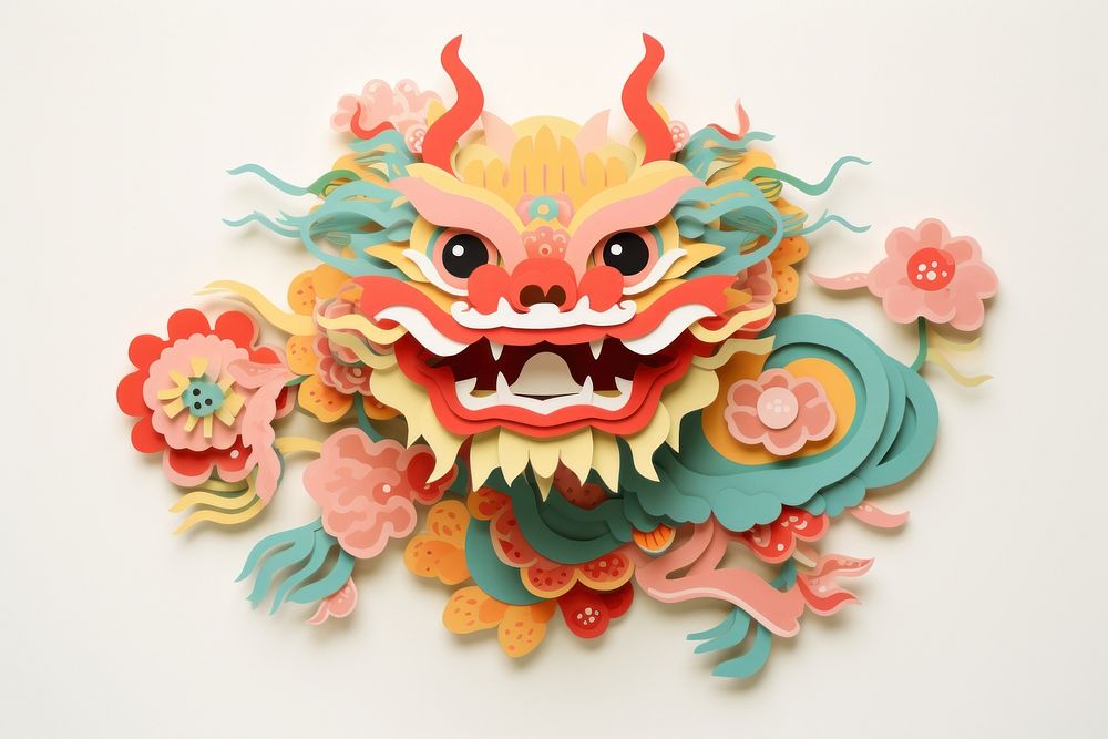 Dragon Dance dragon craft paper. AI generated Image by rawpixel.