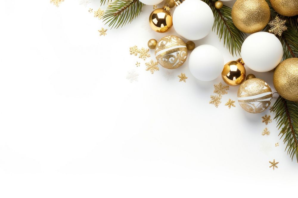 Christmas decorations plant white gold. AI generated Image by rawpixel.
