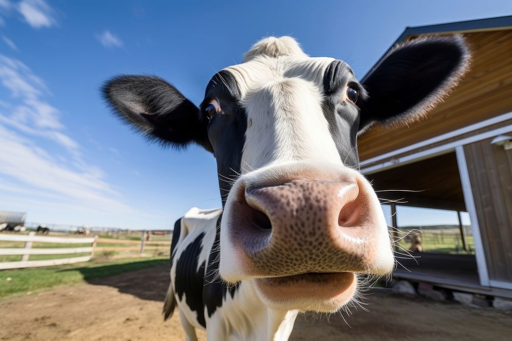 Confused cow livestock mammal animal. AI generated Image by rawpixel.