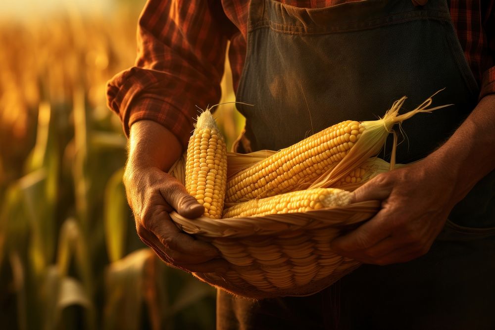 Corn holding harvest farmer. AI generated Image by rawpixel.