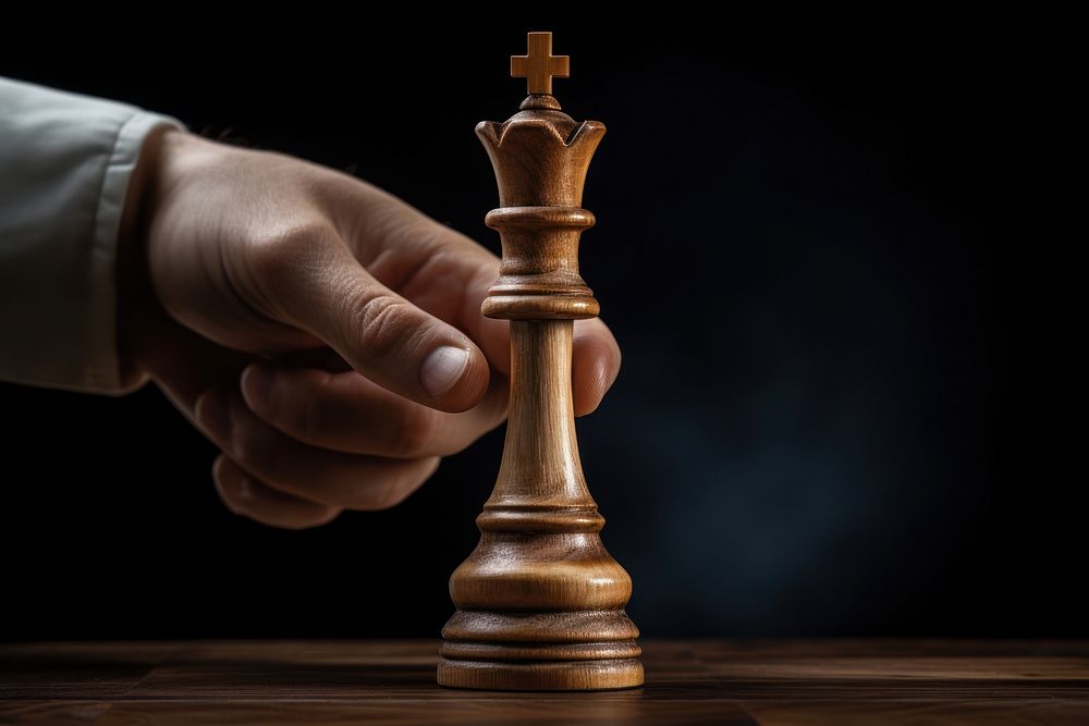 King chess piece game hand intelligence. AI generated Image by rawpixel.