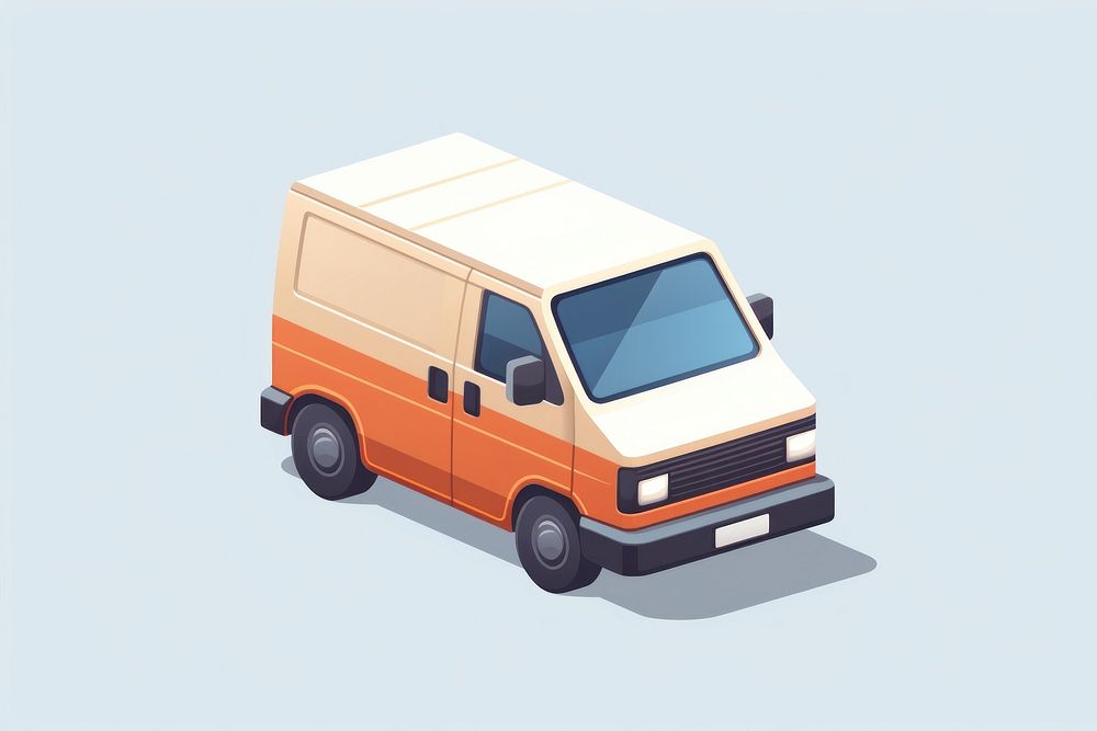 Simple cargo van isolated vehicle transportation delivering. AI generated Image by rawpixel.
