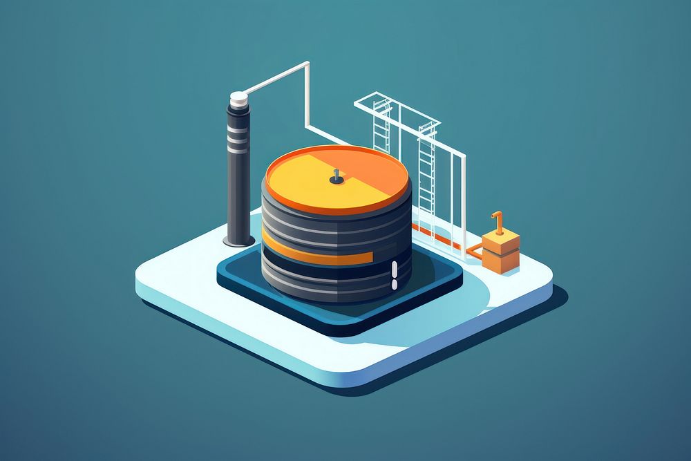 Oil tank diagram factory architecture. AI generated Image by rawpixel.