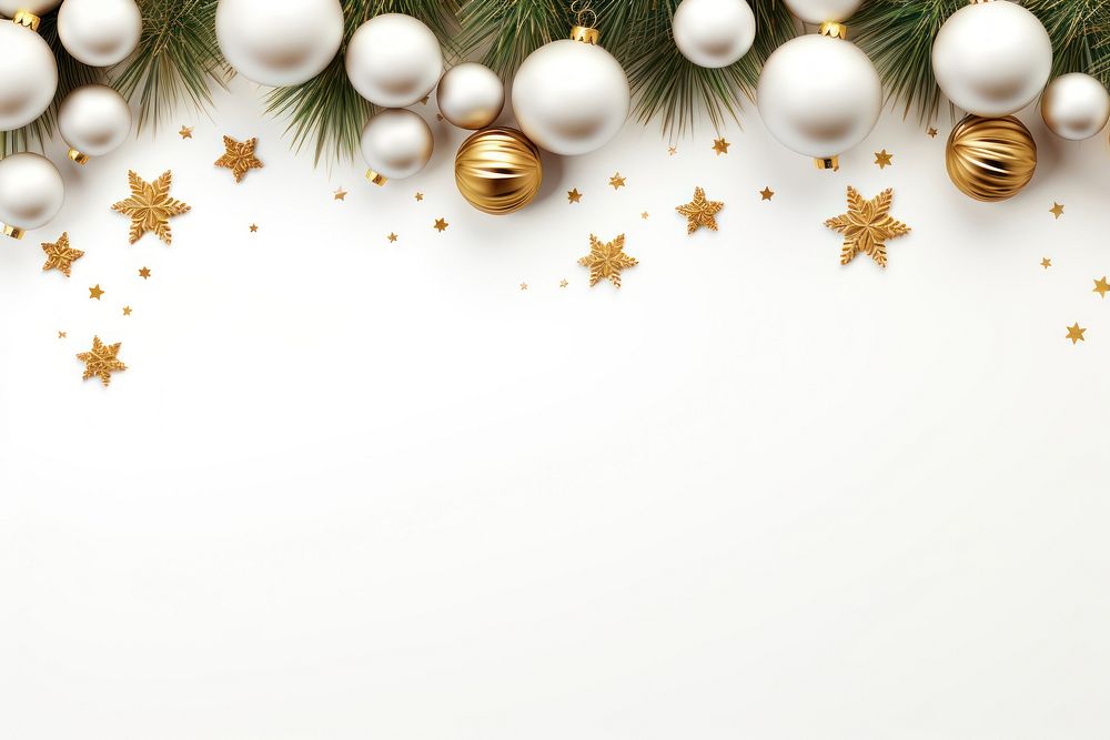 Christmas border backgrounds white gold. AI generated Image by rawpixel.