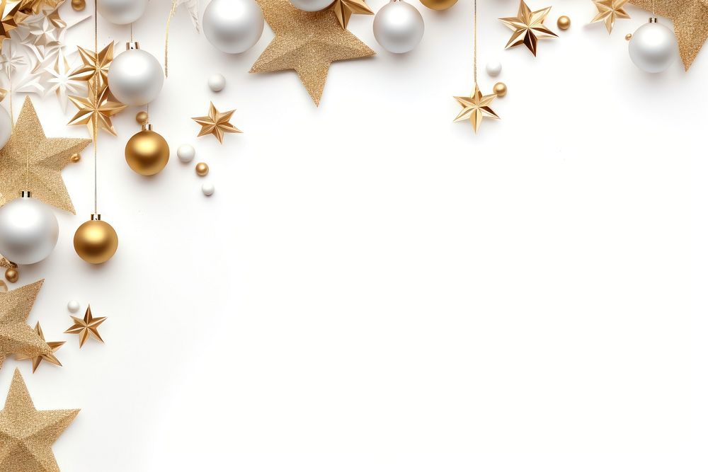 Christmas border backgrounds white gold. AI generated Image by rawpixel.