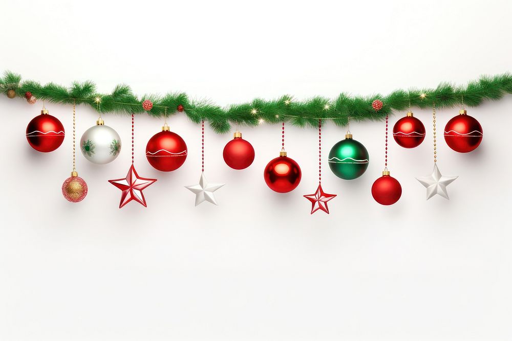 Christmas line garland ornament green red. AI generated Image by rawpixel.