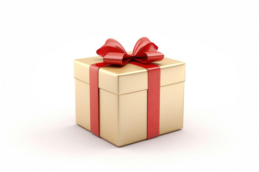 Golden gift box ribbon gold red. AI generated Image by rawpixel.