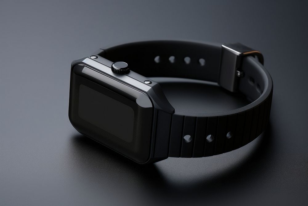 Smart watch wristwatch black electronics. AI generated Image by rawpixel.
