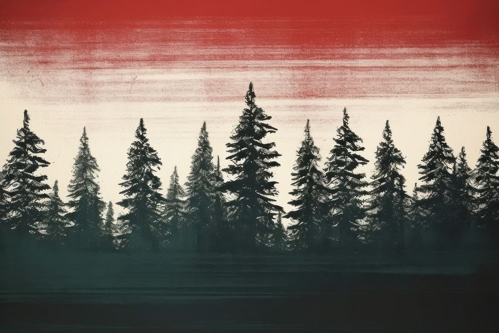 Snowy pine trees backgrounds landscape outdoors. AI generated Image by rawpixel.