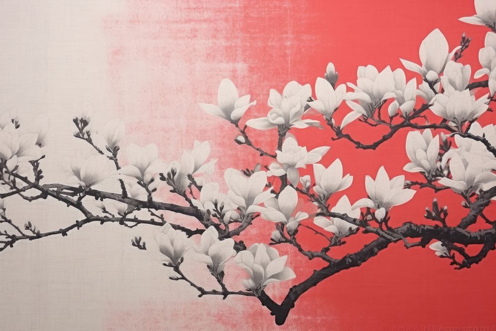 Magnolia blossom bouquet magnolia painting flower. AI generated Image by rawpixel.