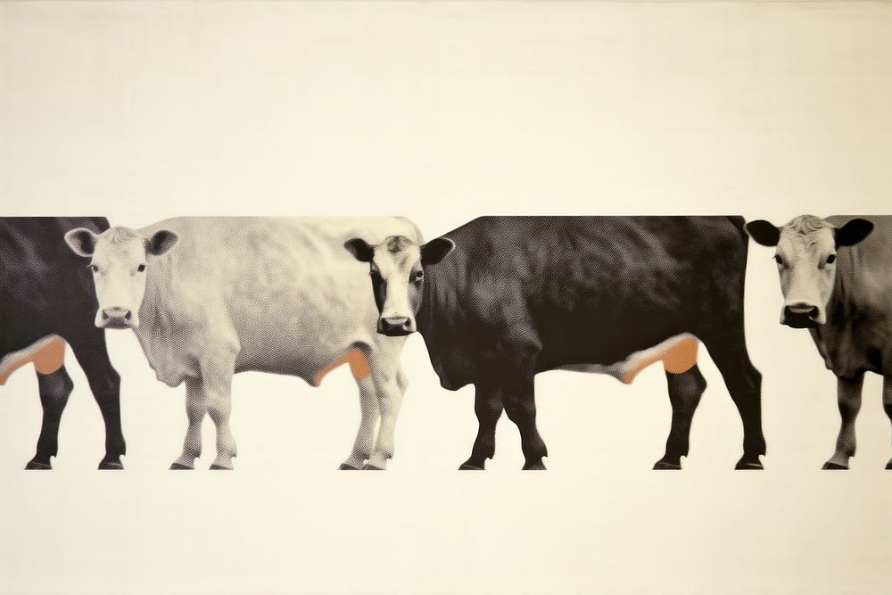 Herd of cattle livestock mammal animal. AI generated Image by rawpixel.