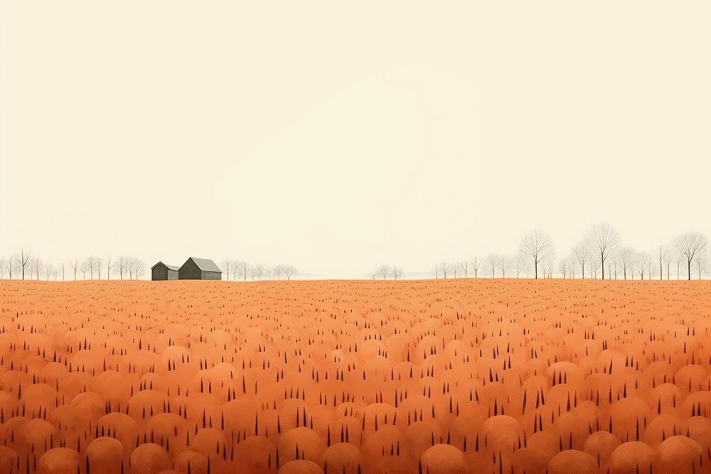 Autumn pumpkin field landscape outdoors horizon. AI generated Image by rawpixel.