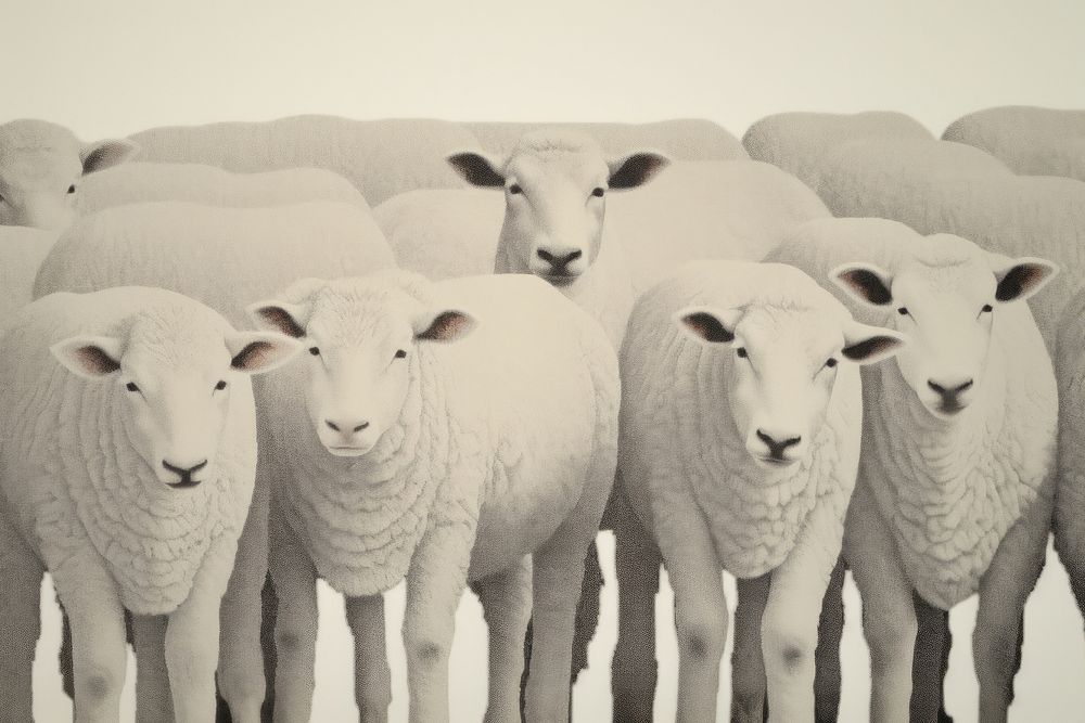 Herd of sheep livestock animal mammal. AI generated Image by rawpixel.