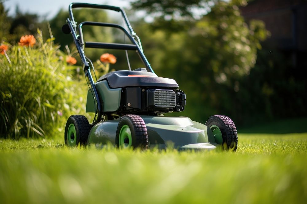Lawn mower grass lawn plant. AI generated Image by rawpixel.