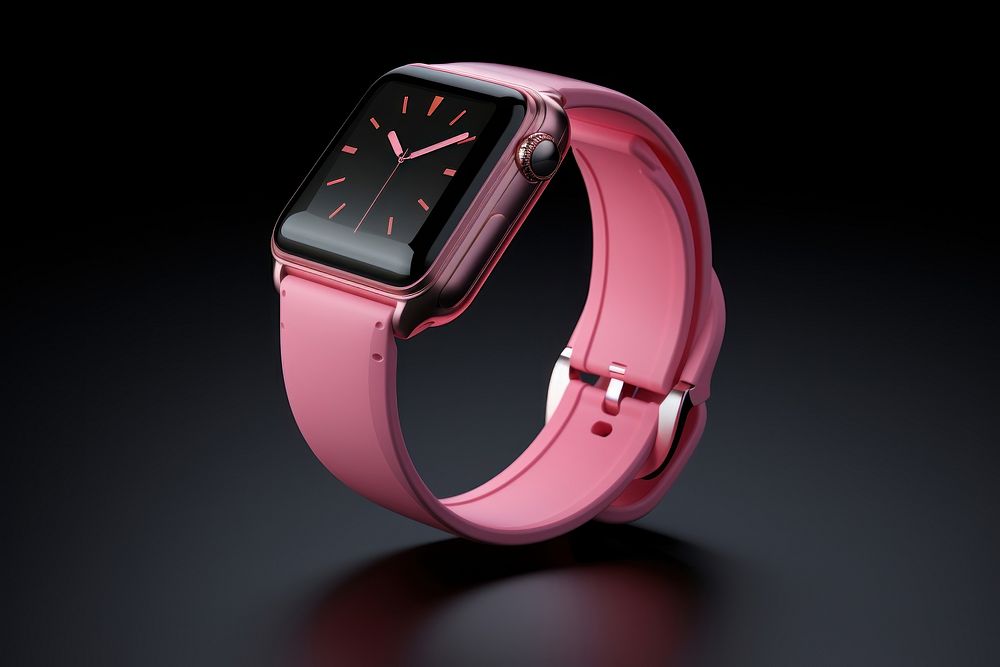 Smart watch wristwatch pink platinum. AI generated Image by rawpixel.