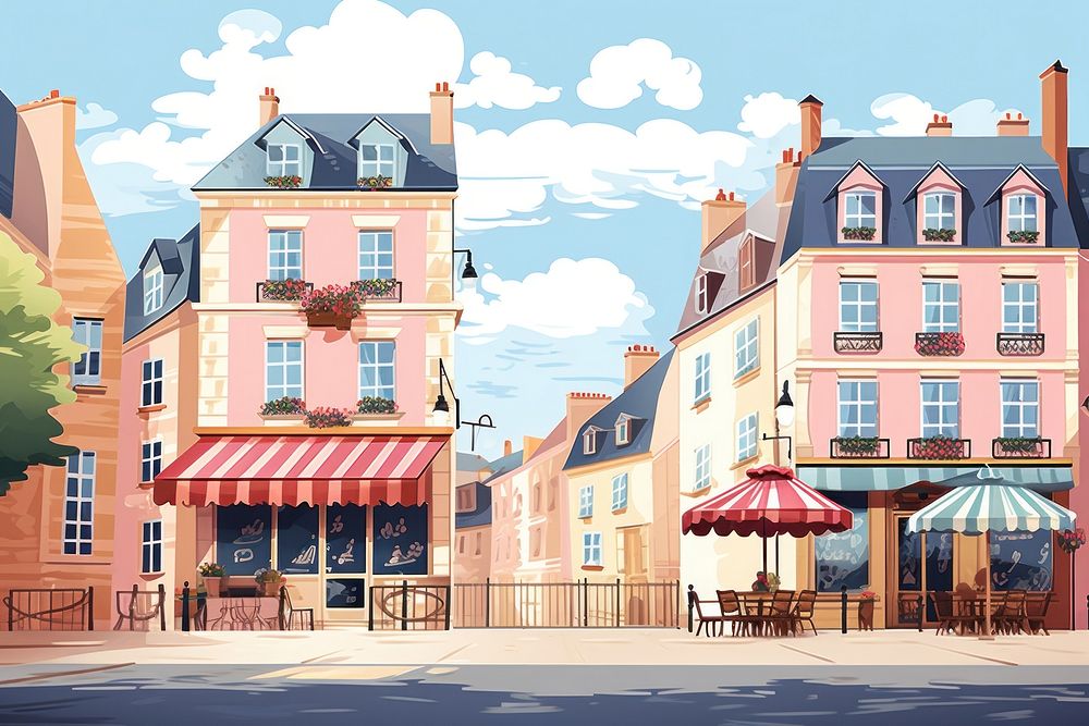 French town architecture outdoors building. AI generated Image by rawpixel.