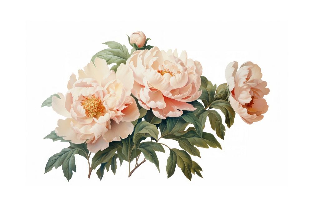 Chinese peony painting flower plant. AI generated Image by rawpixel.