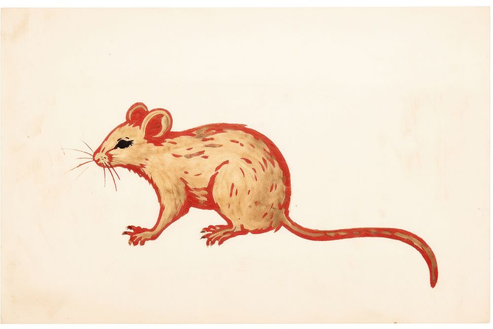 Chinese rat sign symbol painting animal. AI generated Image by rawpixel.