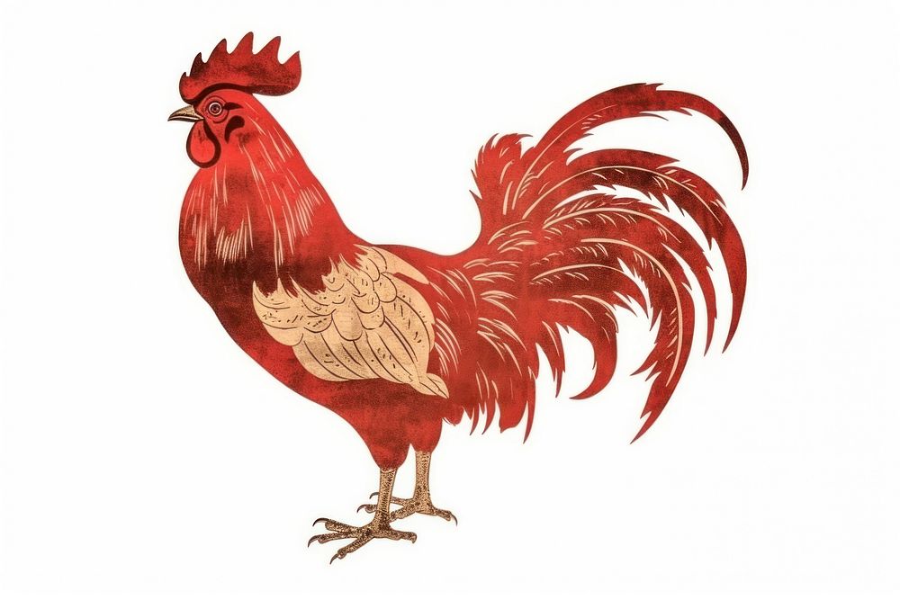 Chinese rooster sign symbol chicken poultry. AI generated Image by rawpixel.