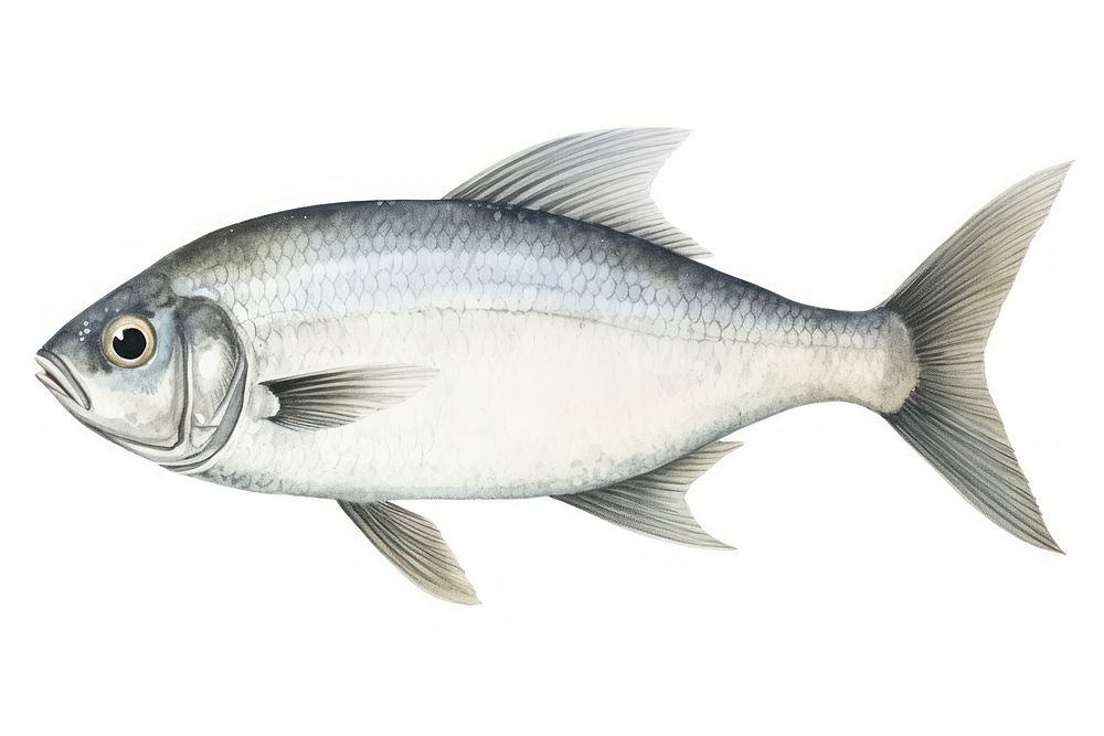 Sadine fish seafood animal white background. AI generated Image by rawpixel.