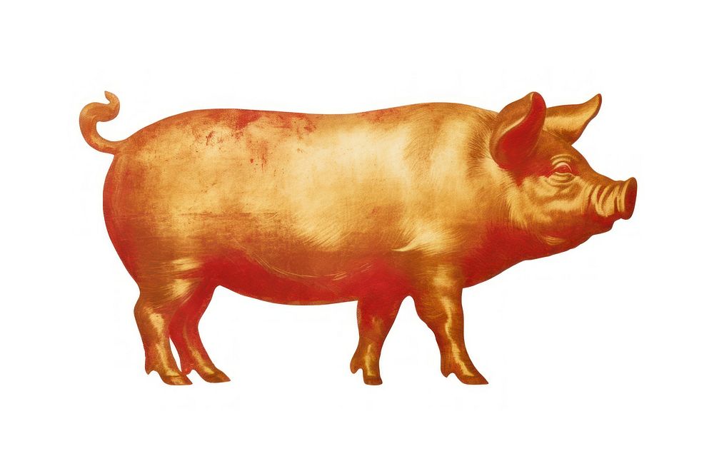 Chinese pig sign symbol mammal animal. AI generated Image by rawpixel.