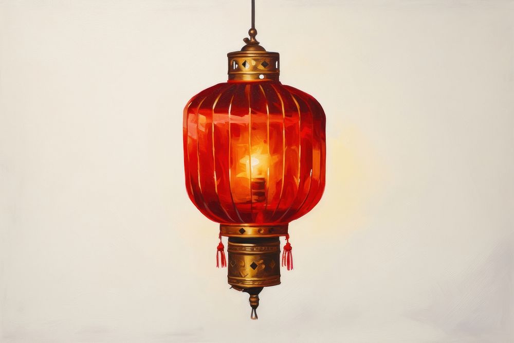 Chinese gold lantern symbol lamp architecture. 