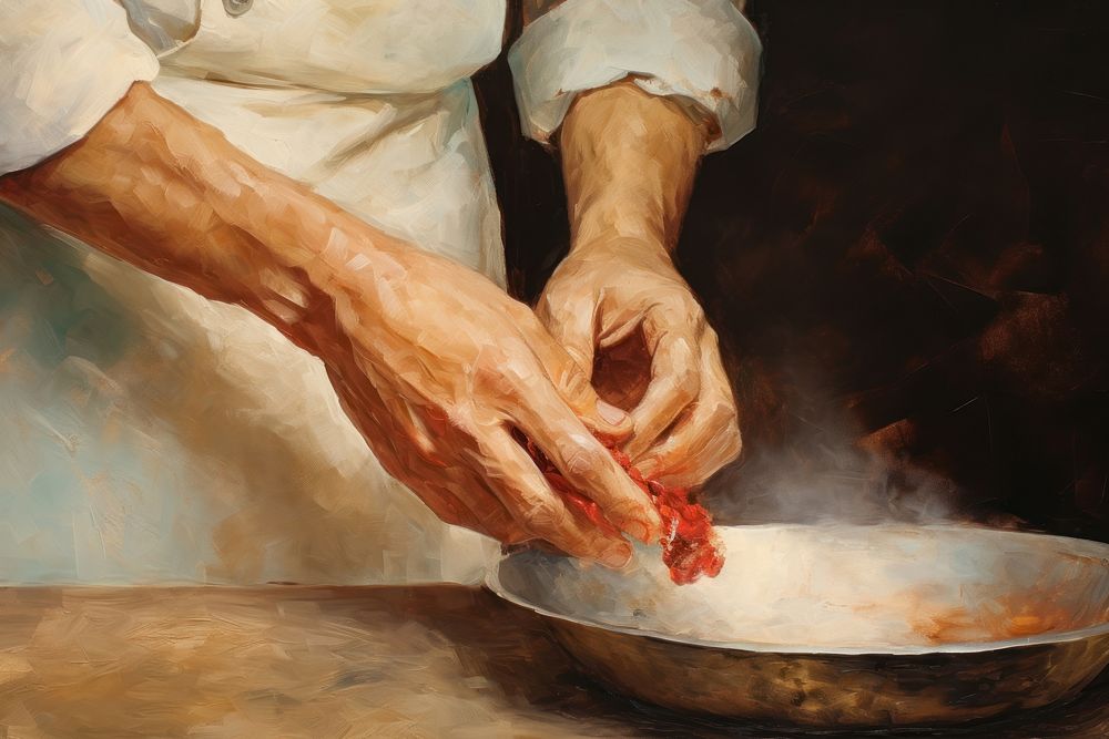Cooking painting adult hand. AI generated Image by rawpixel.
