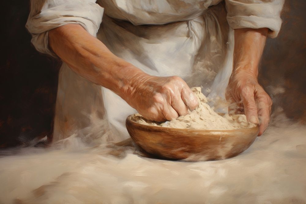 Hand whisking dough painting adult freshness. AI generated Image by rawpixel.