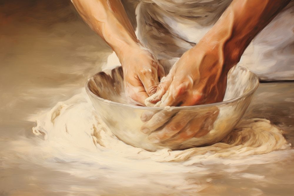 Hand whisking dough painting cleaning washing. AI generated Image by rawpixel.