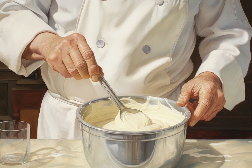 Chef making yogurt adult midsection freshness. AI generated Image by rawpixel.