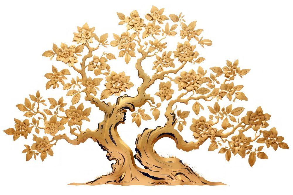 Chinese gold painting pattern. AI generated Image by rawpixel.