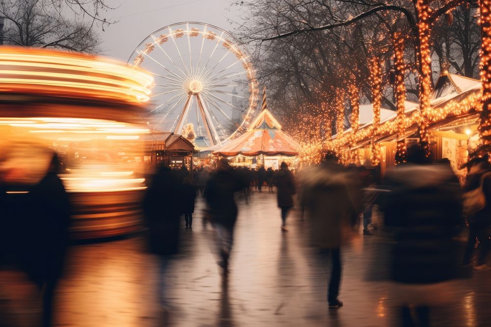 Christmas Market outdoors winter adult. AI generated Image by rawpixel.