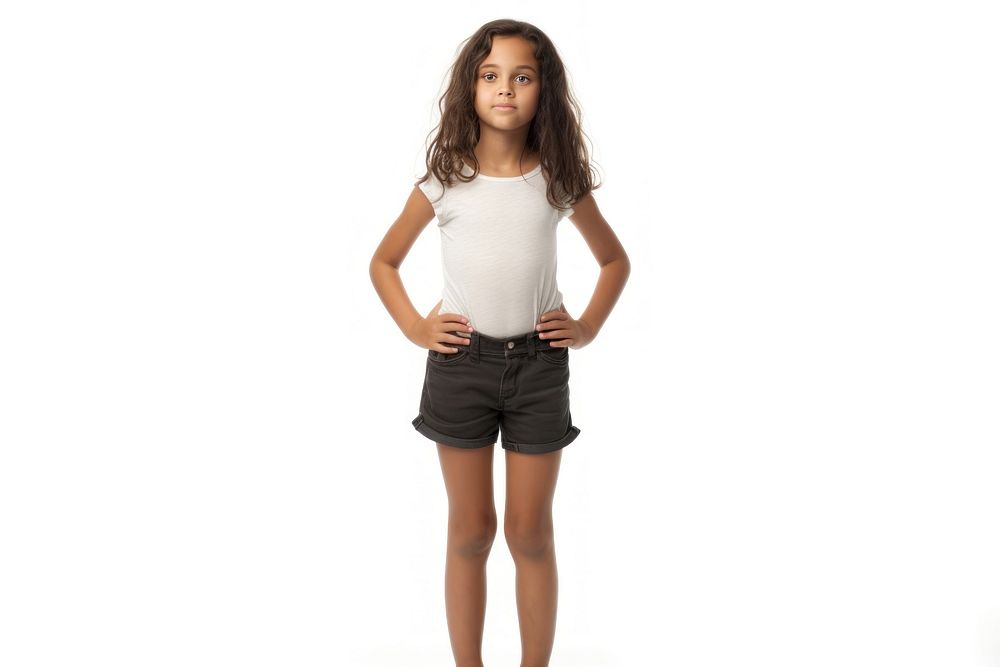 Girl standing up shorts skirt adult. AI generated Image by rawpixel.