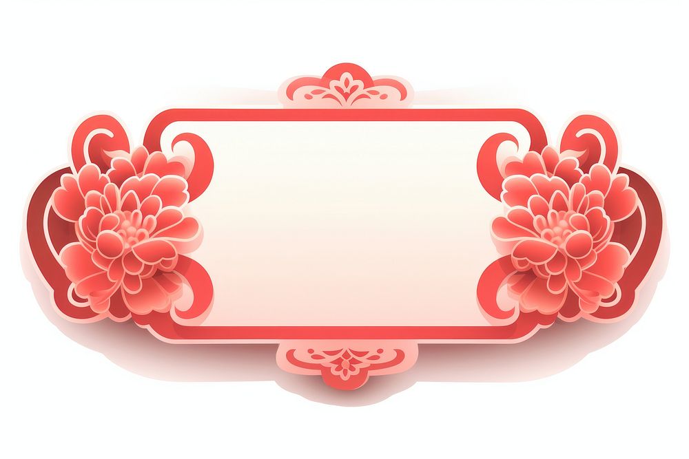 Chinese New Year Chinese label flower white background. AI generated Image by rawpixel.