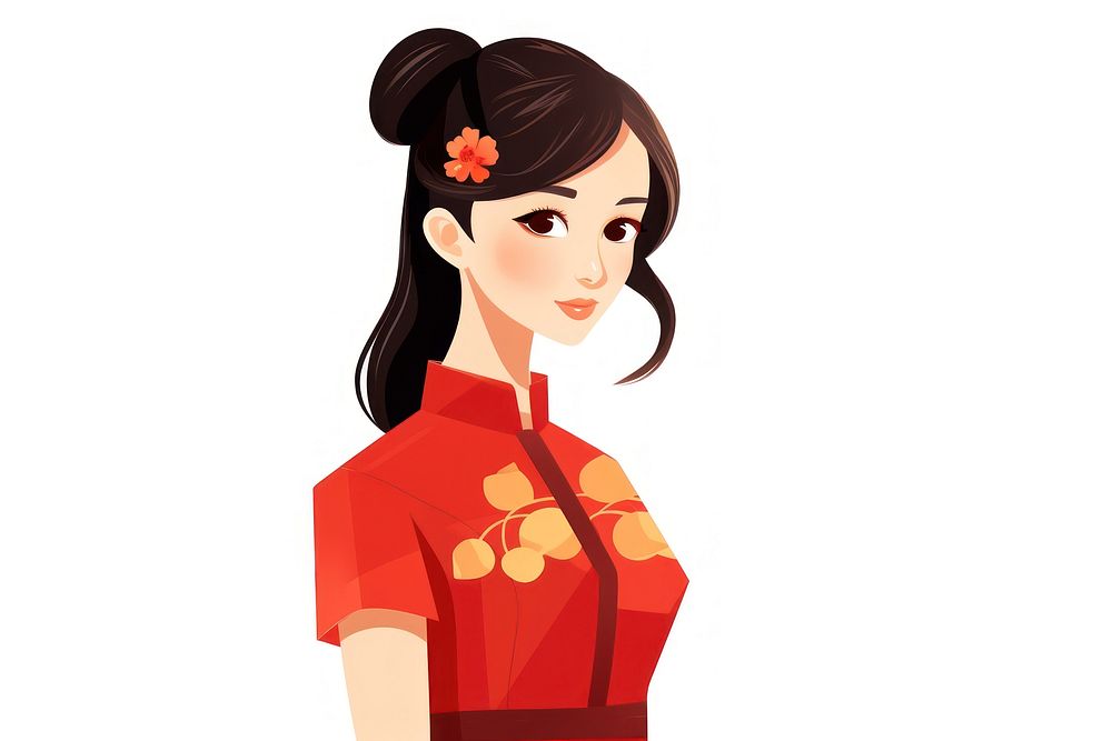 Qipao Chinese girl fashion kimono. AI generated Image by rawpixel.