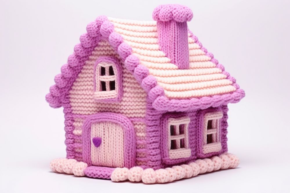 Knitted cute toy house confectionery architecture. AI generated Image by rawpixel.