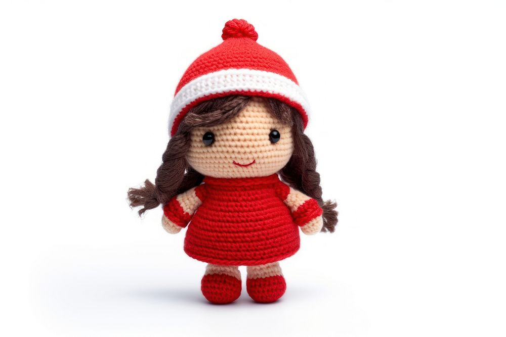 Knitted cute toy knitted plush doll. AI generated Image by rawpixel.