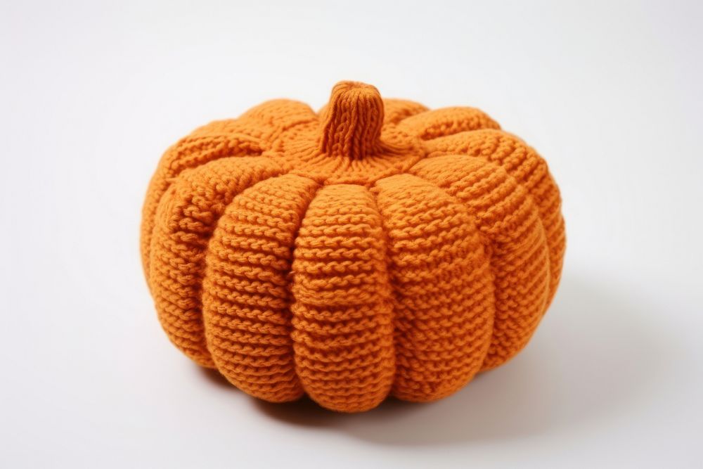 Knitted cute toy pumpkin vegetable plant. AI generated Image by rawpixel.