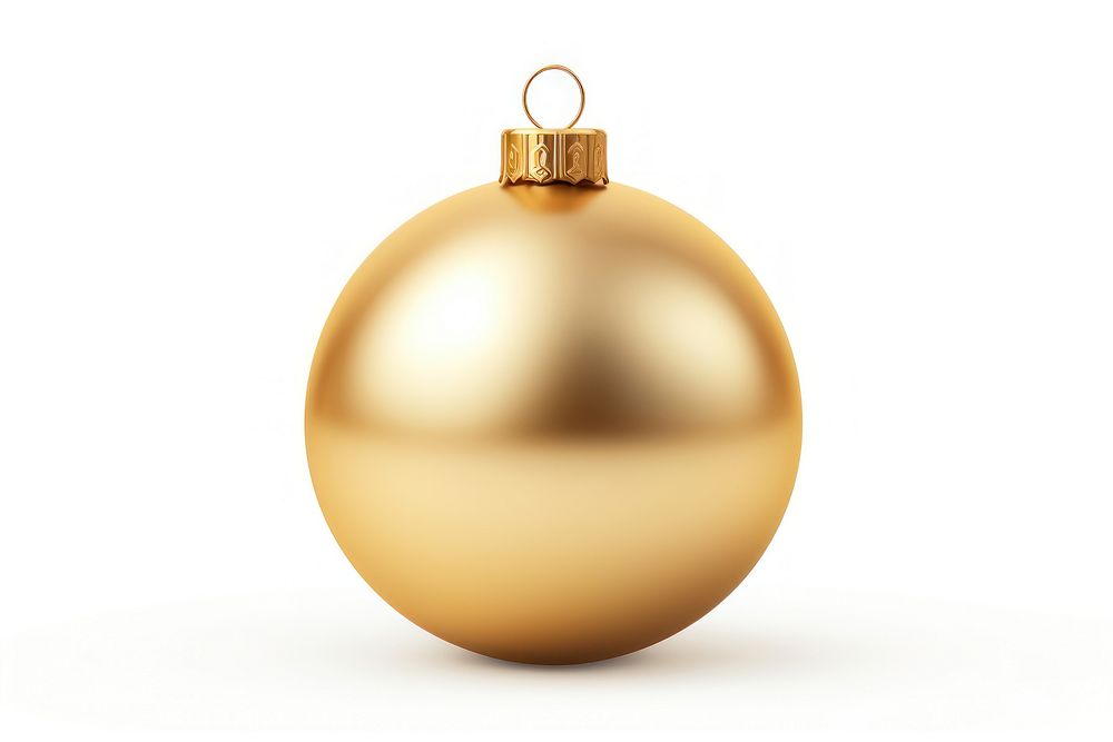 Gold christmas ball white background illuminated celebration. AI generated Image by rawpixel.