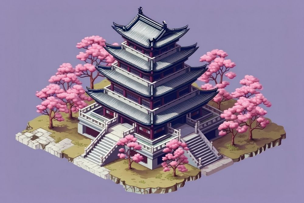 Japanese castle architecture building pagoda. AI generated Image by rawpixel.
