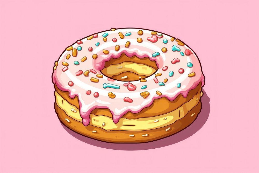 Simple dounut isolated dessert donut icing. AI generated Image by rawpixel.