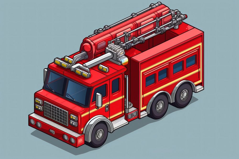 Simple fire truck isolated vehicle transportation technology. AI generated Image by rawpixel.