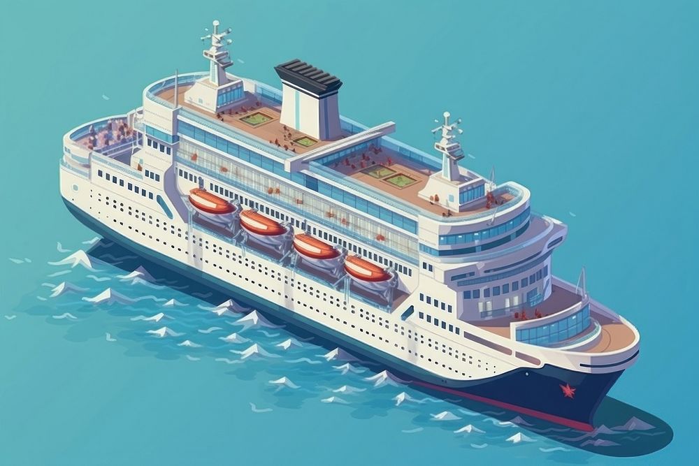 Simple oceanliner isolated vehicle ship boat. AI generated Image by rawpixel.