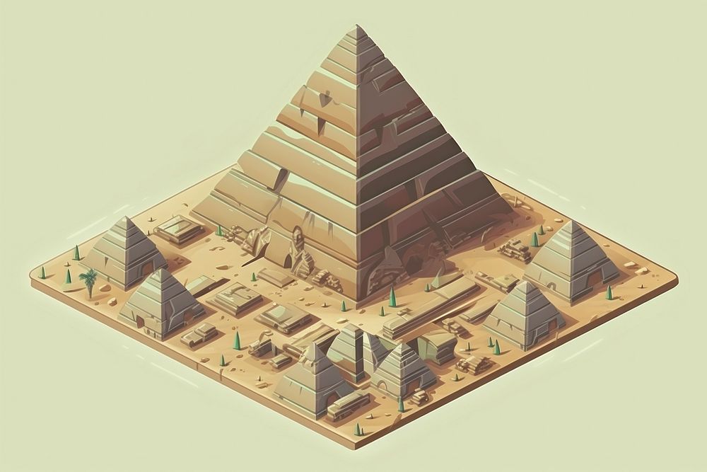 Pyramid architecture art archaeology. AI generated Image by rawpixel.