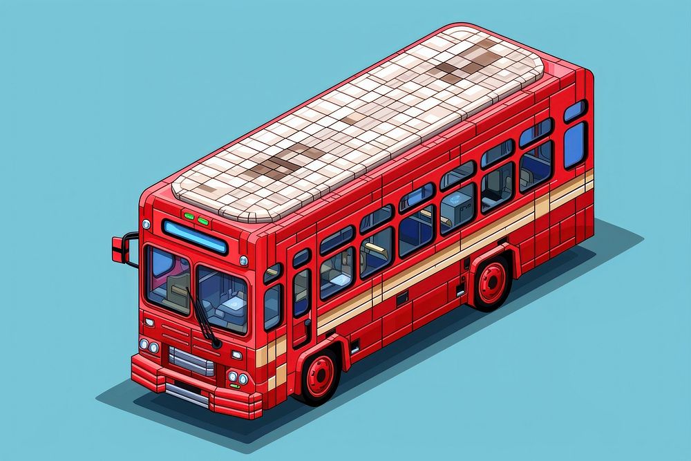 Simple red double decker bus isolated vehicle transportation architecture. AI generated Image by rawpixel.