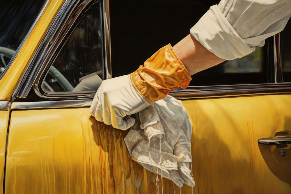Car cleaning vehicle yellow. AI generated Image by rawpixel.