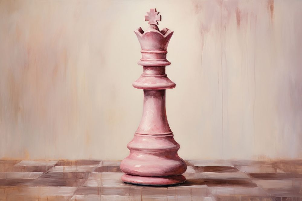Chess painting game pink. AI generated Image by rawpixel.