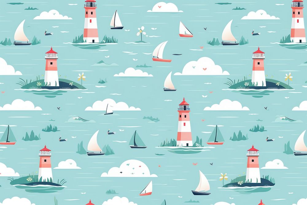Lighthouse sailboat backgrounds outdoors. AI generated Image by rawpixel.