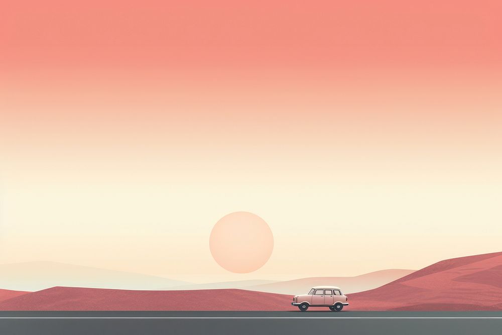 Car on the road on hill vehicle sky transportation. AI generated Image by rawpixel.