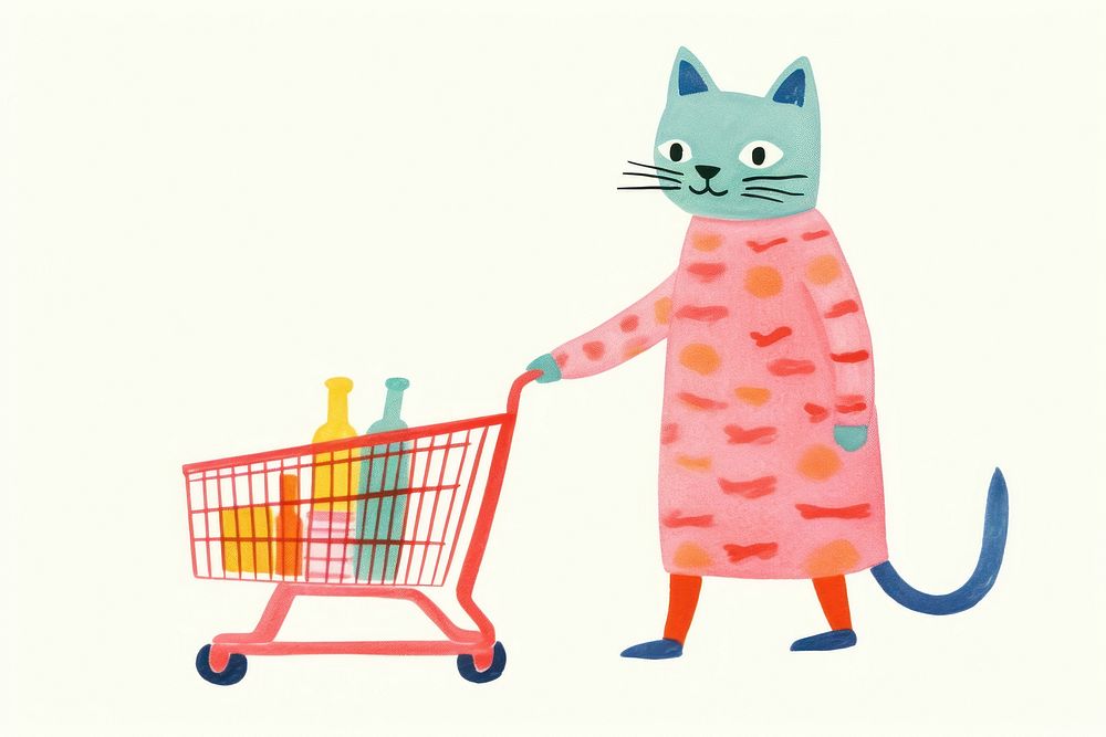 Cat shopping mammal pet consumerism. AI generated Image by rawpixel.
